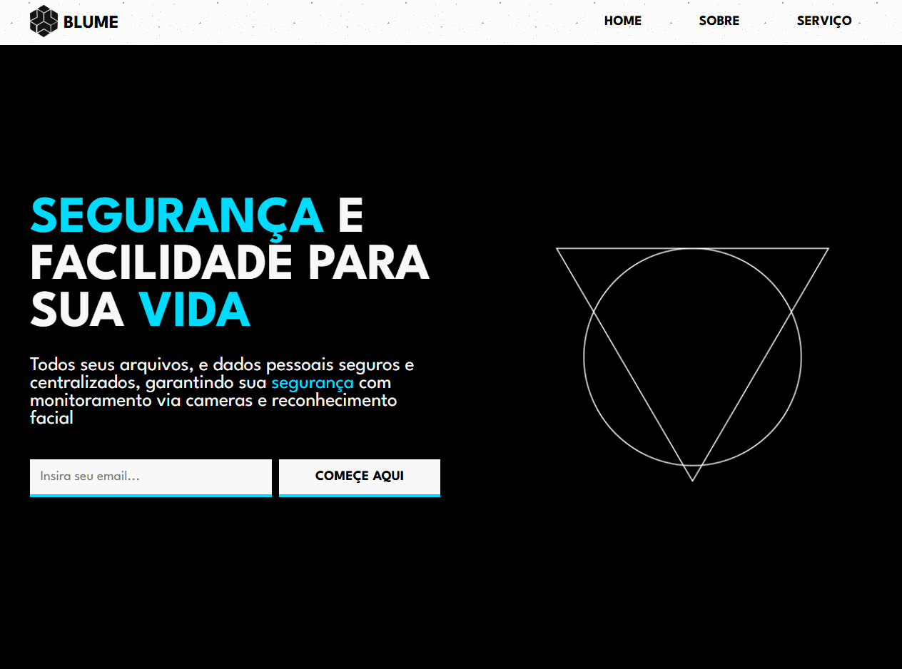 Gif preview do projeto Blume Landing page